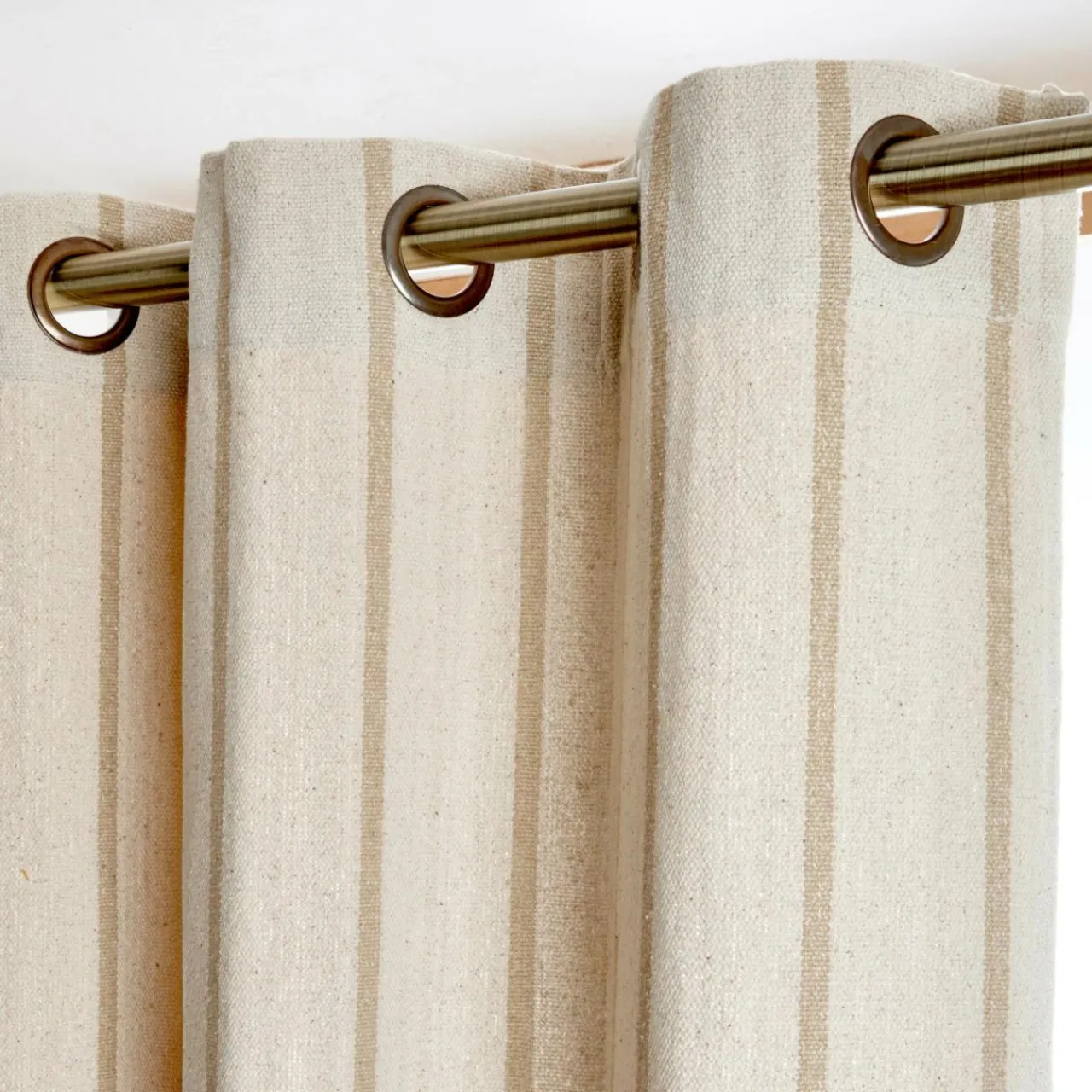 Coussin Déco D'Extérieur|Coussin Déco D'Extérieur|EMINZA Rideau toile de coton (135 x 260 cm) Ocealys Beige