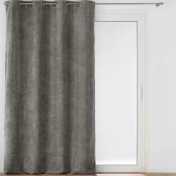Rideau|douceur d'intu017drieur Rideau Velours Chenille (140 x 260 cm) Leo Gris Anthracite
