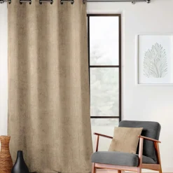 Rideau|douceur d'intu017drieur Rideau velours chenille (140 x 260 cm) Leo Beige