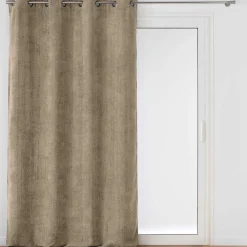 Rideau|douceur d'intu017drieur Rideau velours chenille (140 x 260 cm) Leo Beige