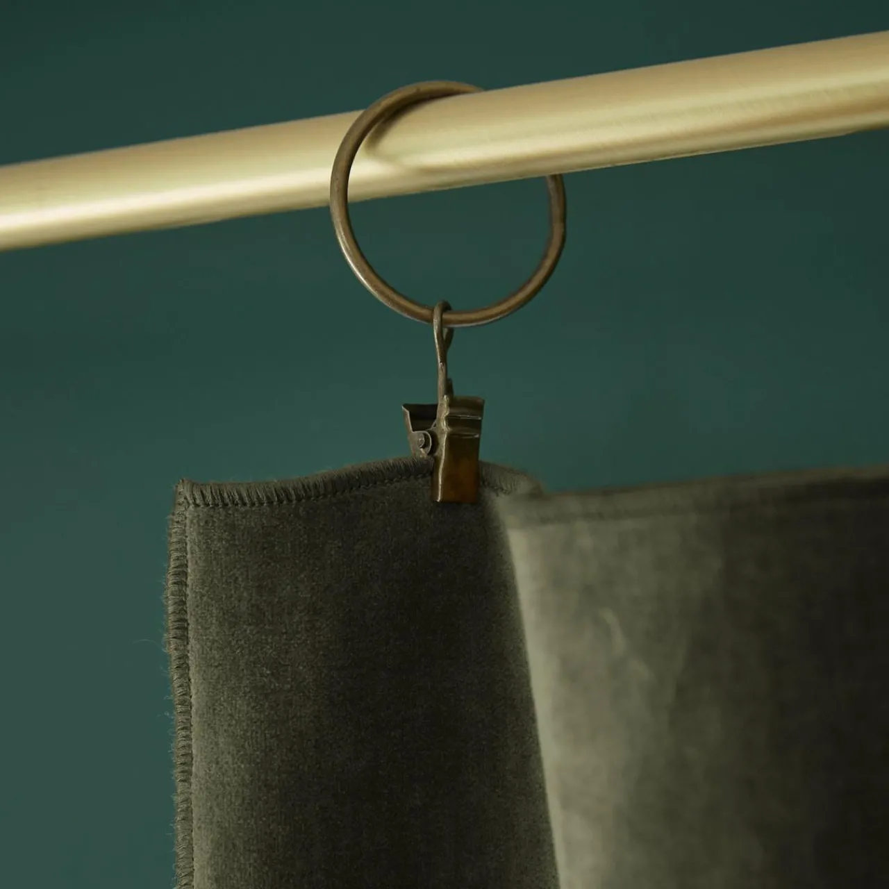 Rideau|EMINZA Rideau velours de coton ajustable (140 x max 270 cm) Victor thym Vert