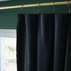 Rideau|EMINZA Rideau velours de coton ajustable (140 x max 270 cm) Victor Bleu nuit