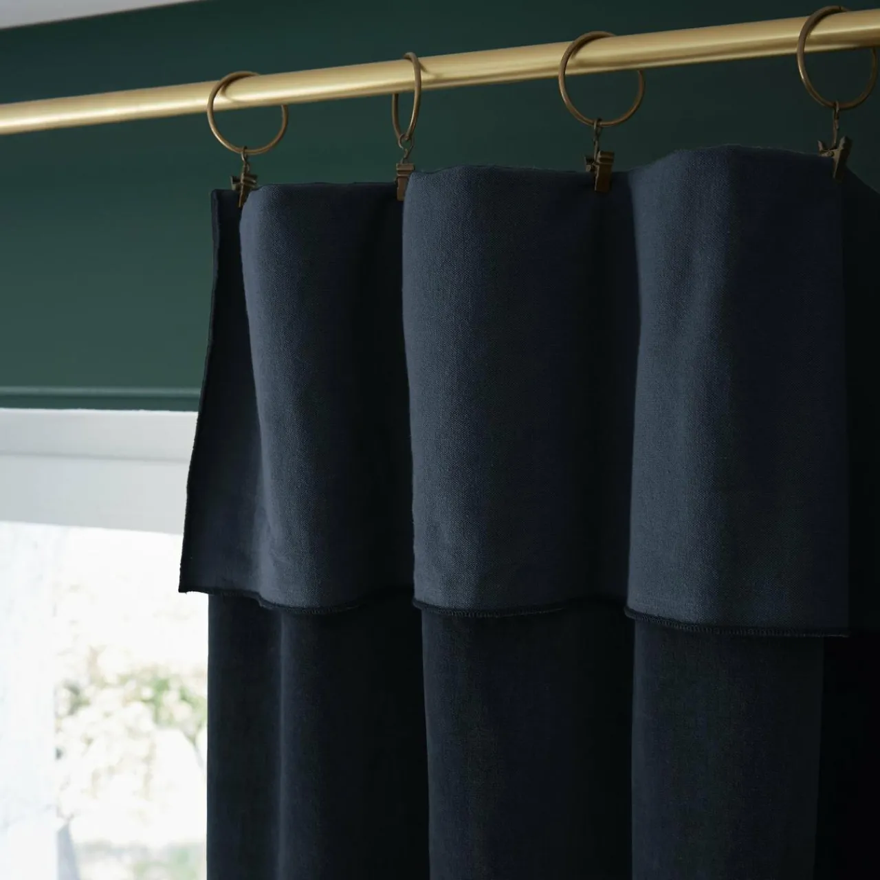 Rideau|EMINZA Rideau velours de coton ajustable (140 x max 270 cm) Victor Bleu nuit