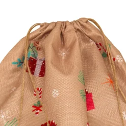 Bonnet, Chaussette Et Costume|JJA Sac cadeau en jute (H70 cm) Lutin et Père Noël Beige Multicolore