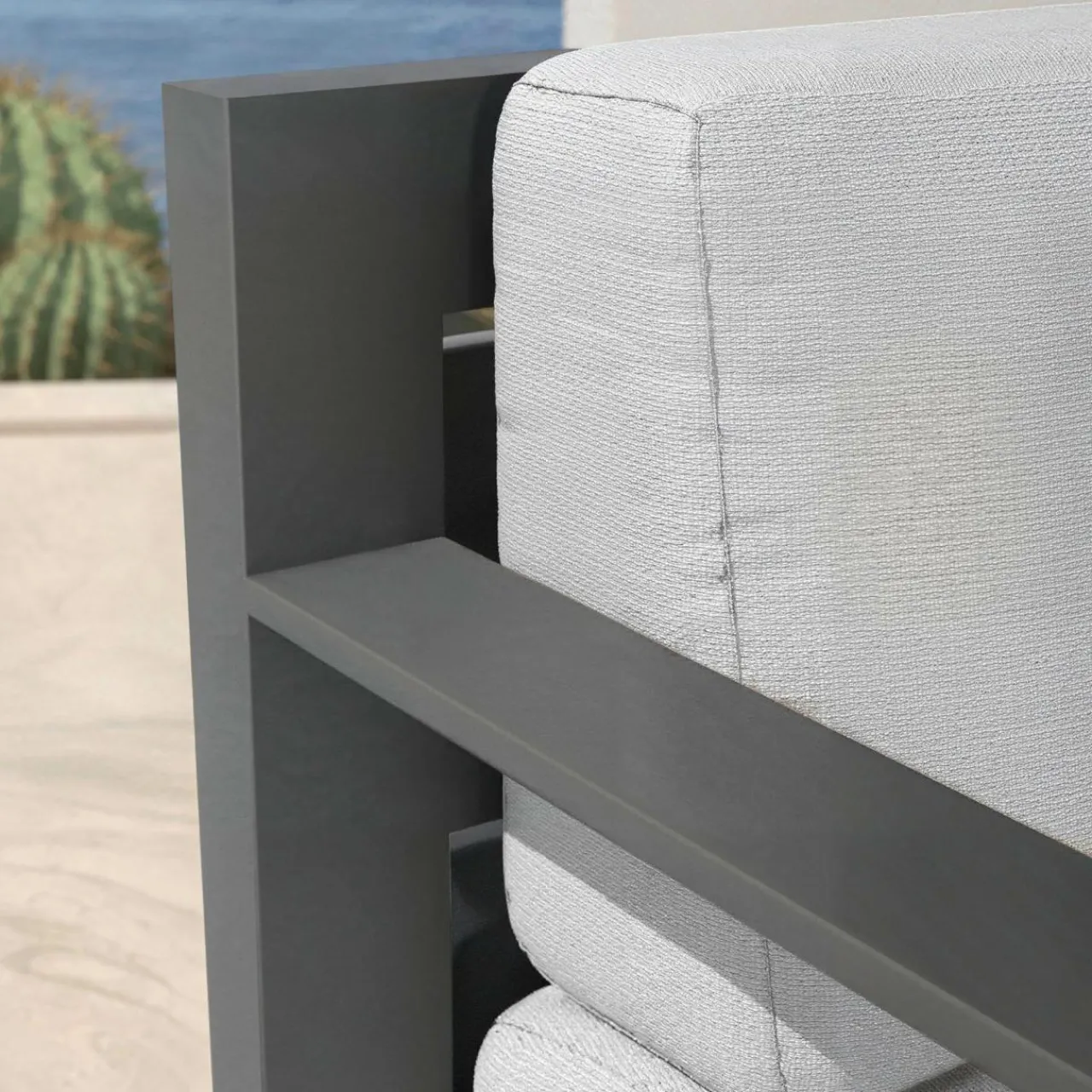 Salon De Jardin|MOBELLIA Salon de jardin aluminium 4 places 4 pcs Elba Gris anthracite et gris clair Anthracite - Gris Clair