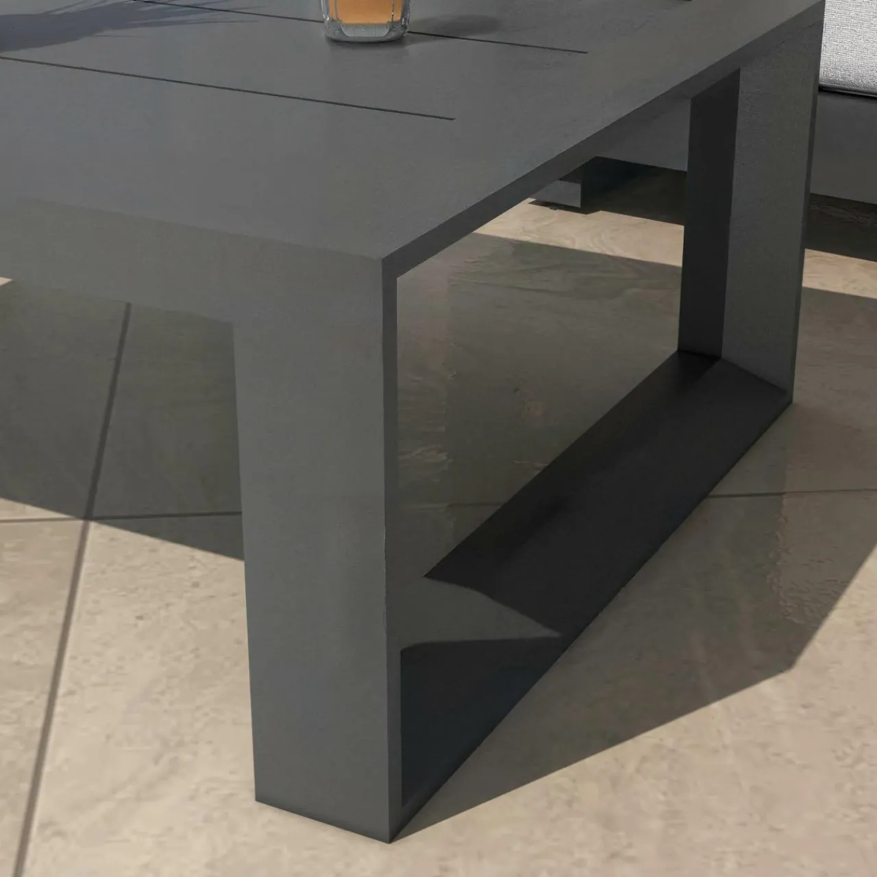 Salon De Jardin|MOBELLIA Salon de jardin aluminium 4 places 4 pcs Elba Gris anthracite et gris clair Anthracite - Gris Clair