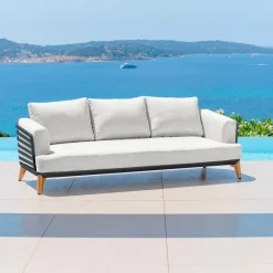 Salon De Jardin|MOBELLIA Salon de jardin aluminium 9 places 12 pcs Monte Carlo Gris anthracite et gris clair Anthracite - Gris Clair