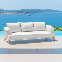 Salon De Jardin|MOBELLIA Salon de jardin aluminium 8 places 6 pcs Monte Carlo Blanc et gris clair Blanc - Gris Clair