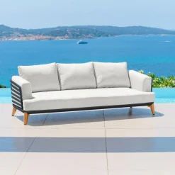 Salon De Jardin|MOBELLIA Salon de jardin aluminium 7 places 6 pcs Monte Carlo Gris anthracite et gris clair Anthracite - Gris Clair