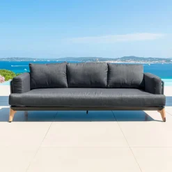 Salon De Jardin|MOBELLIA Salon de jardin aluminium 5 places 4 pcs Monte Carlo Gris Anthracite