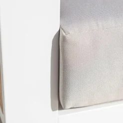 Salon De Jardin|MOBELLIA Salon de jardin aluminium et bois teck 5 places Bali et gris clair Blanc