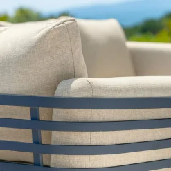 Salon De Jardin|MOBELLIA Salon de jardin aluminium 5 places 5 pcs Monte Carlo Gris anthracite et beige Anthracite - Beige