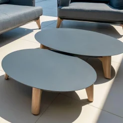 Salon De Jardin|MOBELLIA Salon de jardin aluminium 5 places 4 pcs Monte Carlo Gris anthracite et gris clair Anthracite - Gris Clair