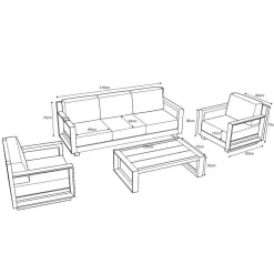 Salon De Jardin|MOBELLIA Salon de jardin aluminium 5 places 4 pcs Elba Blanc et beige Blanc - Beige