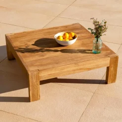 Salon De Jardin|MOBELLIA Salon de jardin d'angle en bois d'acacia 6 places 5 pcs Borneo Sable