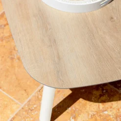 Salon De Jardin|MOBELLIA Salon de jardin en aluminium 4 places 4 pcs Amalfi Blanc et taupe Blanc - Taupe