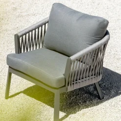 Salon De Balcon|Salon De Jardin|MOBELLIA Salon de jardin en aluminium 2 places 3 pcs Amalfi Gris Anthracite