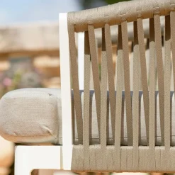 Salon De Balcon|Salon De Jardin|MOBELLIA Salon de jardin en aluminium 2 places 3 pcs Amalfi Blanc et taupe Blanc - Taupe