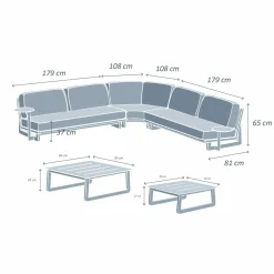 Salon De Jardin|MOBELLIA Salon de jardin en aluminium 7 places Long Beach Blanc
