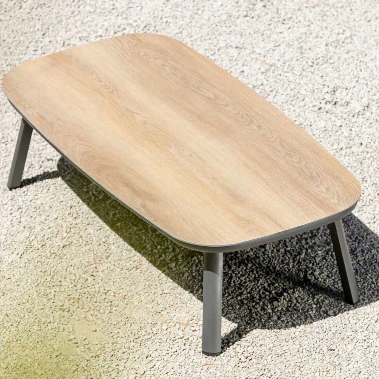 Salon De Jardin|MOBELLIA Salon de jardin en aluminium 5 places 4 pcs Amalfi Gris Anthracite