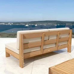 Salon De Jardin|MOBELLIA Salon de jardin en bois d'acacia 8 places 5 pcs Borneo Sable