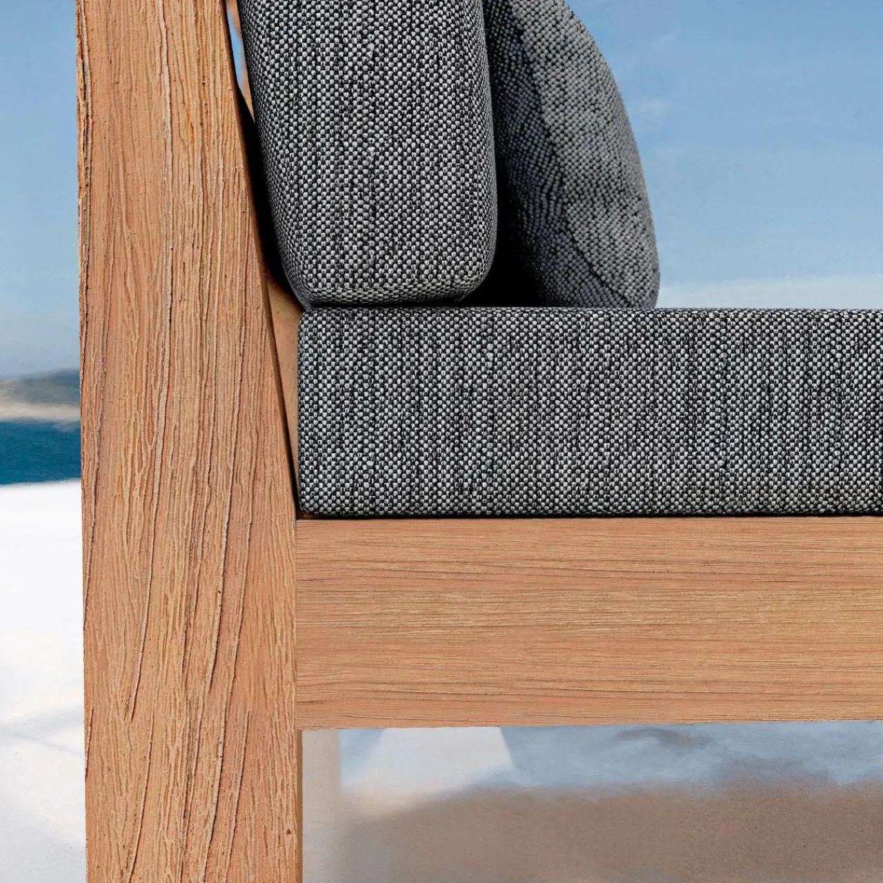 Salon De Jardin|MOBELLIA Salon de jardin en bois d'acacia 5 places 4 pcs Bornéo Gris Anthracite