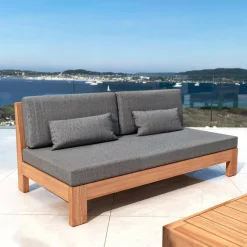 Salon De Jardin|MOBELLIA Salon de jardin en bois d'acacia 8 places 5 pcs Borneo Gris Anthracite