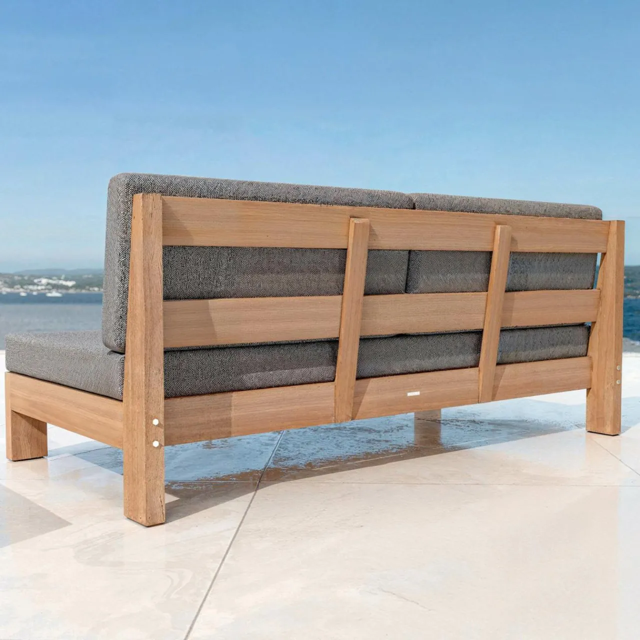 Salon De Jardin|MOBELLIA Salon de jardin en bois d'acacia 8 places 5 pcs Borneo Gris Anthracite