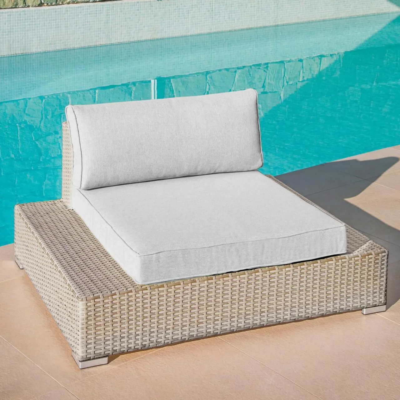 Salon De Jardin|MOBELLIA Salon de jardin en résine tressée 9 places 9 pcs Palma Gris Tresse Gris - Gris