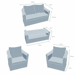 Salon De Jardin|MOBELLIA Salon de jardin en résine tressée 4 places 4 pcs Calvi Sepia et taupe Tressé Sepia - Taupe