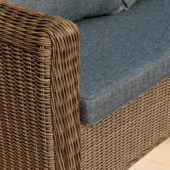 Salon De Jardin|MOBELLIA Salon de jardin en résine tressée 7 places 5 pcs Calvi Sepia et gris foncé Tressé Sepia - Anthracite