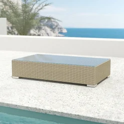 Salon De Jardin|MOBELLIA Salon de jardin en résine tressée 9 places 9 pcs Palma Gris et beige Tresse Gris - Beige