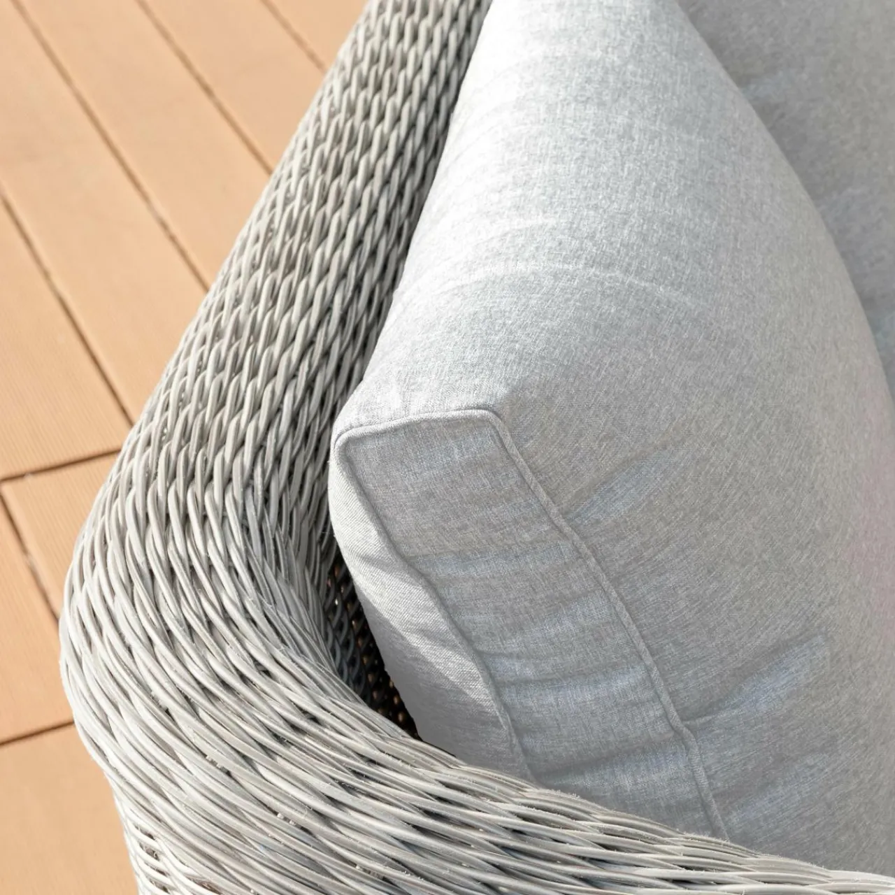 Salon De Jardin|MOBELLIA Salon de jardin en résine tressée 4 places 4 pcs Calvi Gris et gris clair Tressé Gris - Gris clair