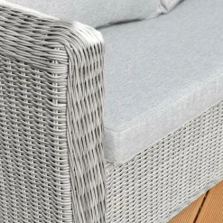 Salon De Jardin|MOBELLIA Salon de jardin en résine tressée 4 places 4 pcs Calvi Gris et gris clair Tressé Gris - Gris clair