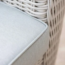 Salon De Jardin|MOBELLIA Salon de jardin en résine tressée 4 places 4 pcs Calvi Blanc et gris clair Tressé Blanc - Gris clair