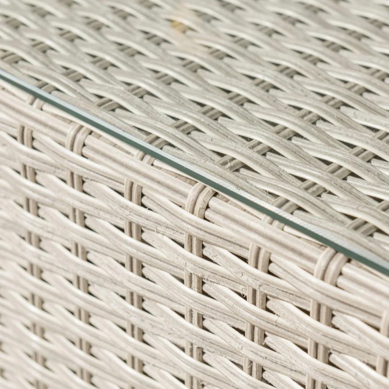 Salon De Jardin|MOBELLIA Salon de jardin en résine tressée 5 places 6 pcs Palma Gris et beige Tresse Gris - Beige