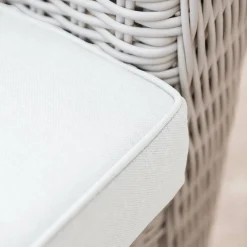 Salon De Jardin|MOBELLIA Salon de jardin en résine tressée 7 places 5 pcs Calvi Blanc Tressé Blanc - Blanc