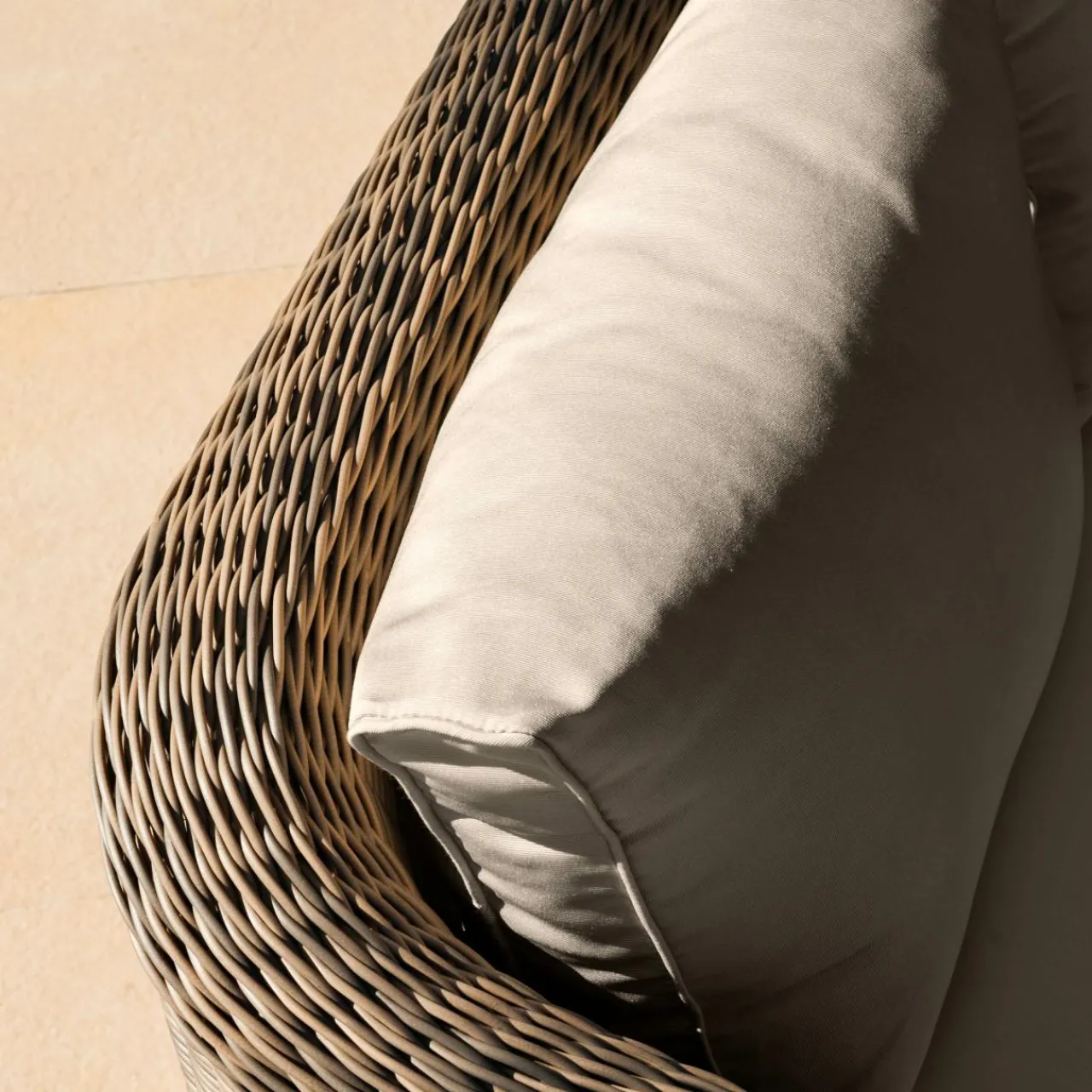 Salon De Jardin|MOBELLIA Salon de jardin en résine tressée 5 places 4 pcs Calvi Sepia et taupe Tressé Sepia - Taupe