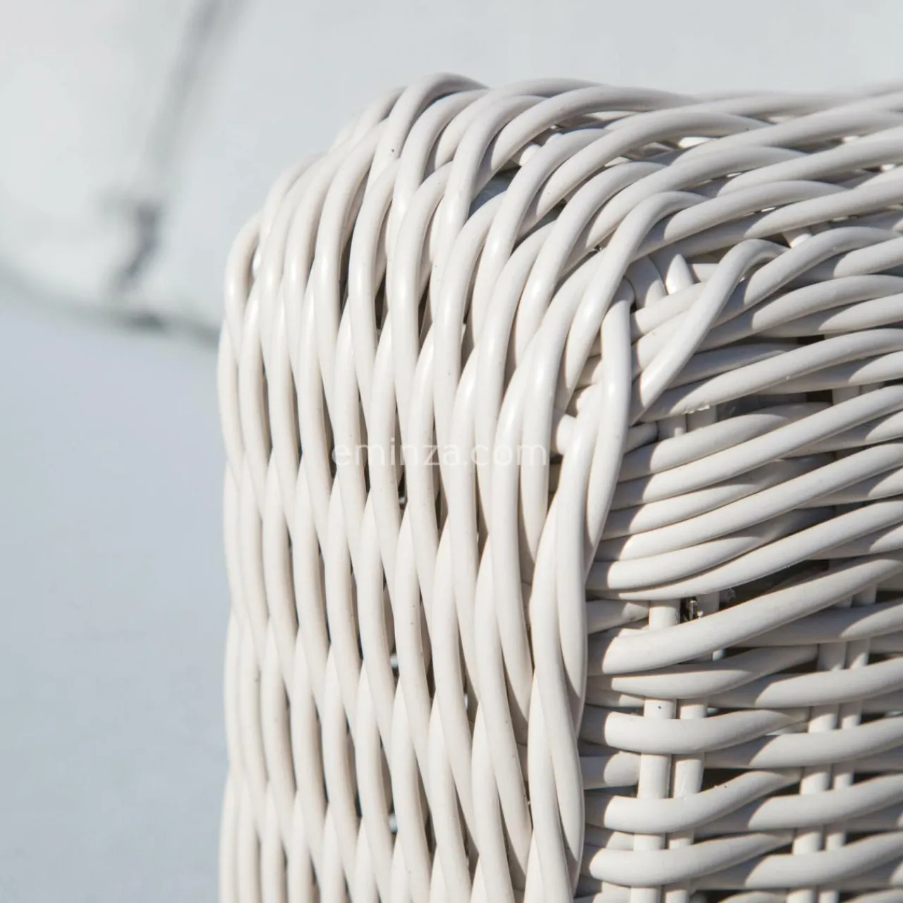 Salon De Jardin|MOBELLIA Salon de jardin en résine tressée 7 places 5 pcs Calvi Blanc et gris clair Tressé Blanc - Gris clair