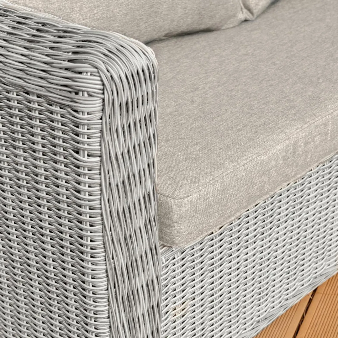 Salon De Jardin|MOBELLIA Salon de jardin en résine tressée 5 places 4 pcs Calvi Gris et taupe Tressé Gris - Taupe