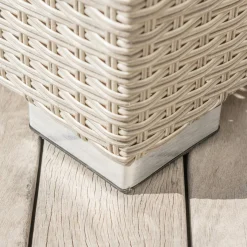 Salon De Jardin|MOBELLIA Salon de jardin en résine tressée 4 places 5 pcs Palma Gris et anthracite Tressé Gris - Anthracite