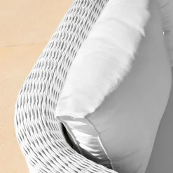 Salon De Jardin|MOBELLIA Salon de jardin en résine tressée 4 places 4 pcs Calvi Blanc Tressé Blanc - Blanc