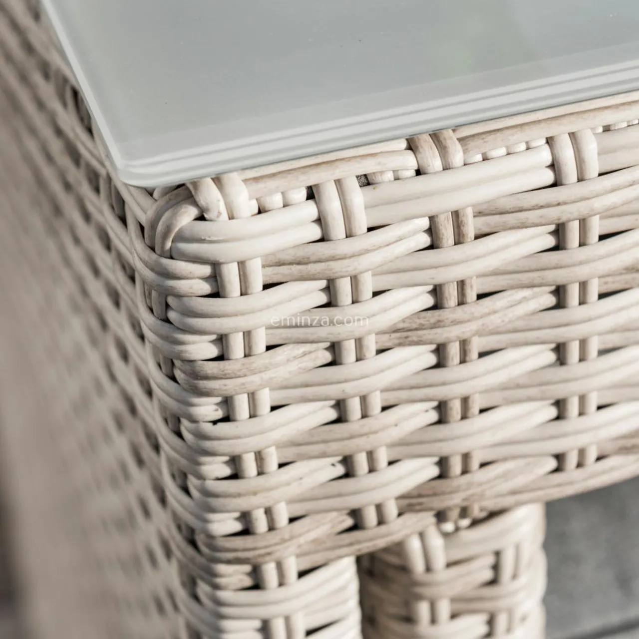 Salon De Balcon|Salon De Jardin|MOBELLIA Salon de jardin résine tressée encastrable 4 places Menorca Gris