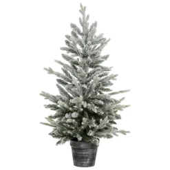 Sapin Artificiel De Noël|FEERIC LIGHTS Sapin artificiel de Noël en pot (H100 cm) Frosty Vert enneigé Sapin enneigé