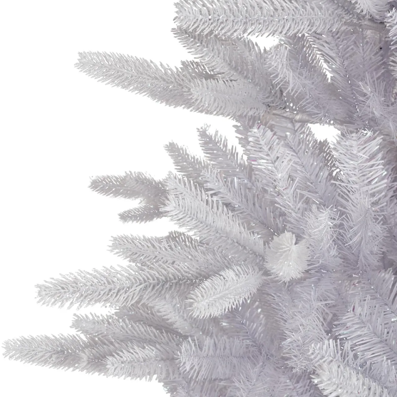 Sapin Grande Taille|Sapin Artificiel De Noël|EMINZA Sapin artificiel de Noël (H210 cm) Odense Blanc irisé et pailleté Sapin blanc