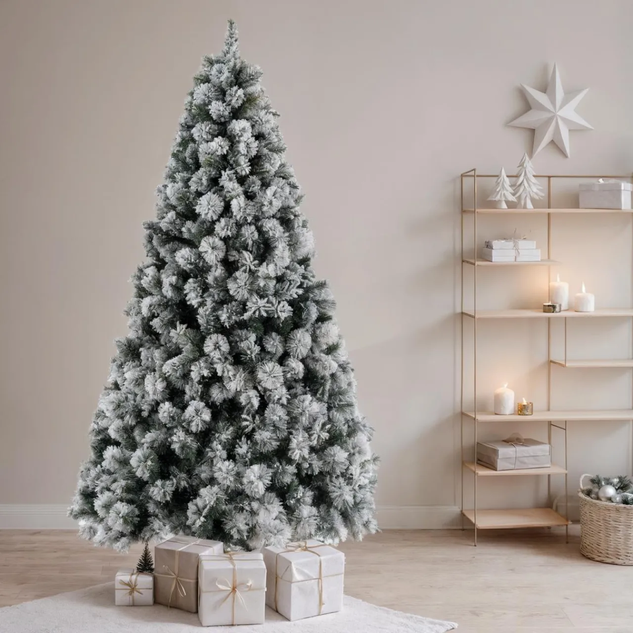 Sapin Artificiel De Noël|EMINZA Sapin artificiel de Noël (H150 cm) Edmonton Vert enneigé Sapin enneigé