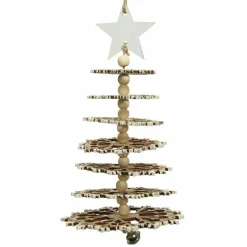 Décoration De Sapin|KAEMINGK Sapin de Noël à suspendre en bois (H21 cm) Valdo Blanc
