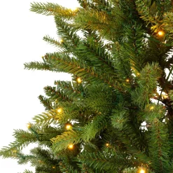 Sapin Artificiel De Noël|EMINZA Sapin de Noël artificiel lumineux (220 LED) H150 cm Allix Vert sapin Sapin vert lumineux