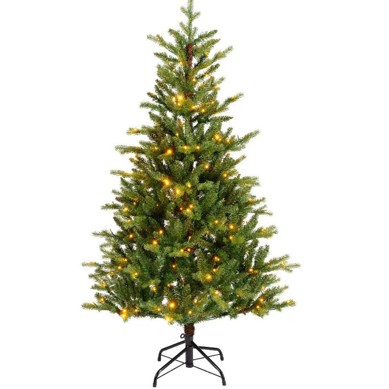 Sapin Artificiel De Noël|EMINZA Sapin de Noël artificiel lumineux (220 LED) H150 cm Allix Vert sapin Sapin vert lumineux