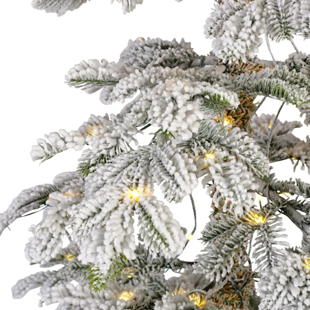 Sapin Grande Taille|Sapin Artificiel De Noël|EMINZA Sapin de Noël artificiel lumineux 250 LED (H240 cm) Sierra Vert enneigé Sapin enneigé lumineux